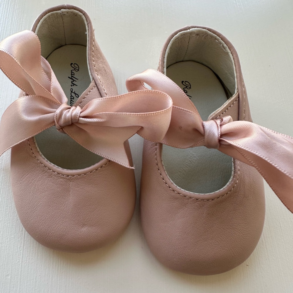 RALPH LAUREN PINK CRIB SHOE BABY GIRL SIZE 2